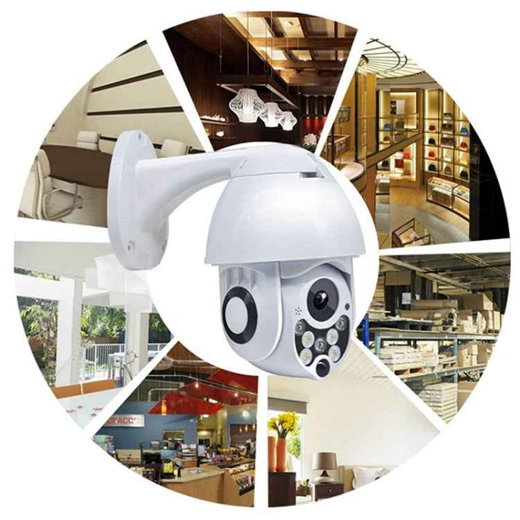 Wireless Surveillance Camera HD PTZ Home Security Outdoor IP66 Waterproof Network Dome Camera, Support Night Vision & Motion Detection & TF Card, US Plug