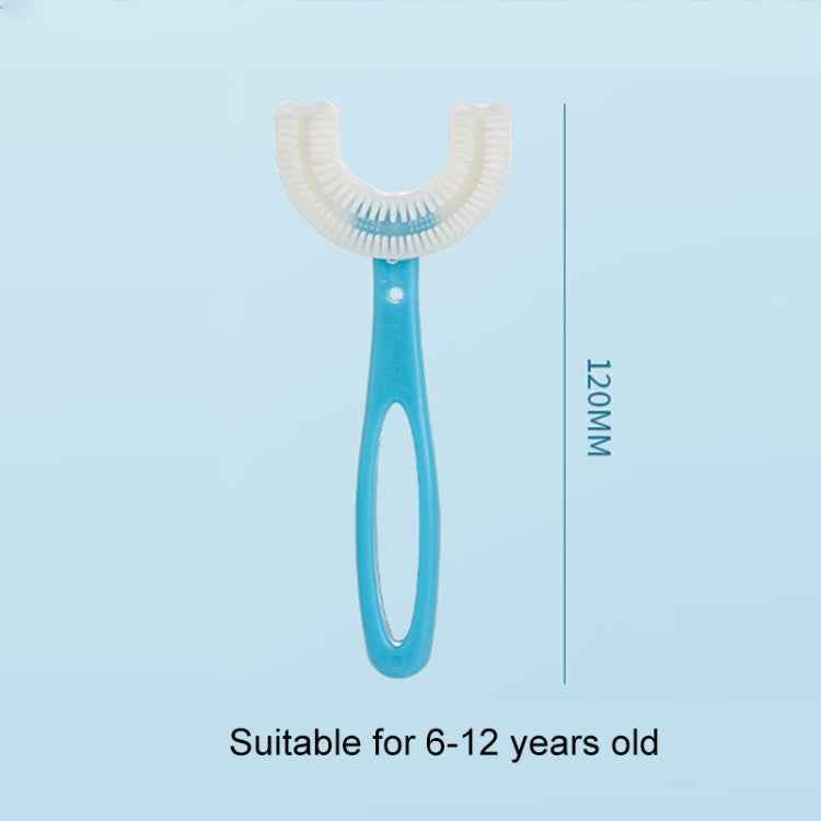 10 PCS U-shaped Children Baby Hand-held Soft Toothbrush Brushing Artifact for 6-12 Years Old, Style: Straight Handle