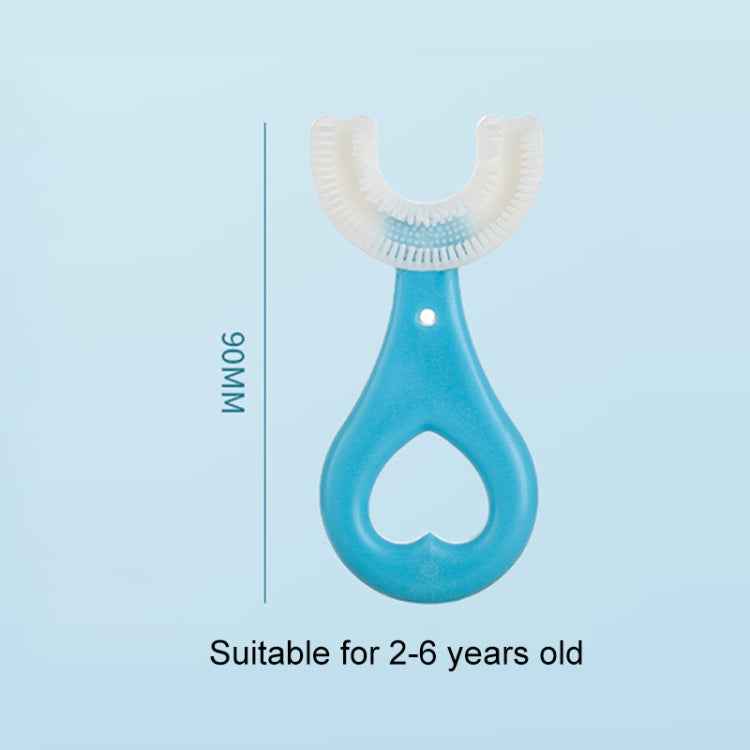U-shaped Children Baby Hand-held Soft Toothbrush Brushing Artifact for 2-6 Years Old, Style: Heart Shape
