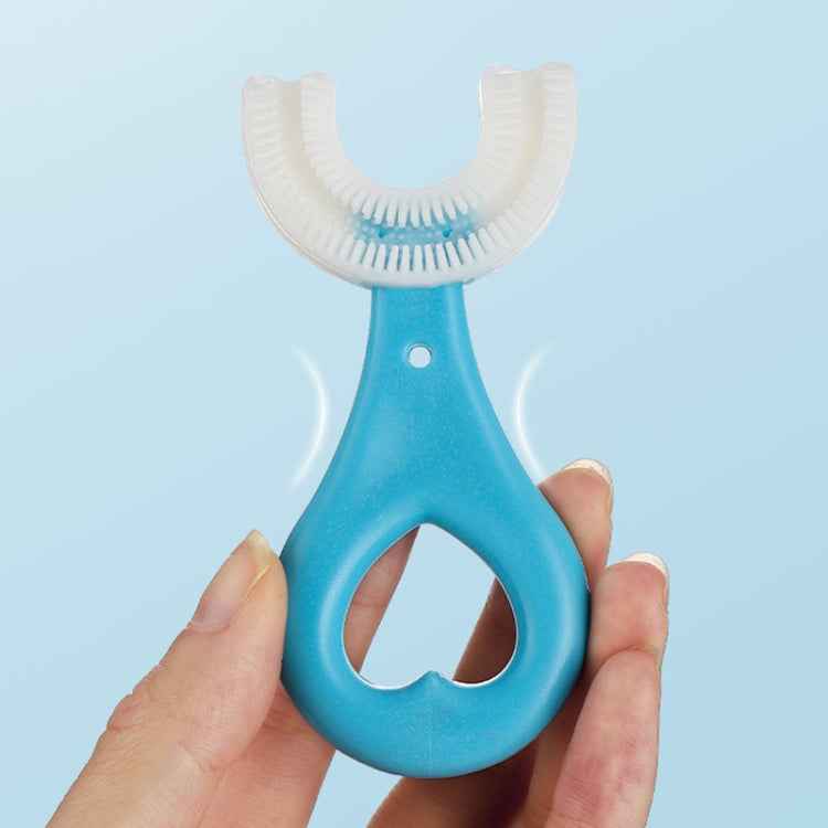 U-shaped Children Baby Hand-held Soft Toothbrush Brushing Artifact for 2-6 Years Old, Style: Heart Shape