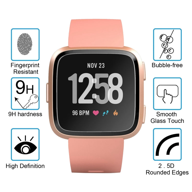ENKAY Hat-Prince for  Fitbit Versa  0.2mm 9H Surface Hardness 2.15D Curved Edge Tempered Glass Screen Protector, CA0074A, CA0074B