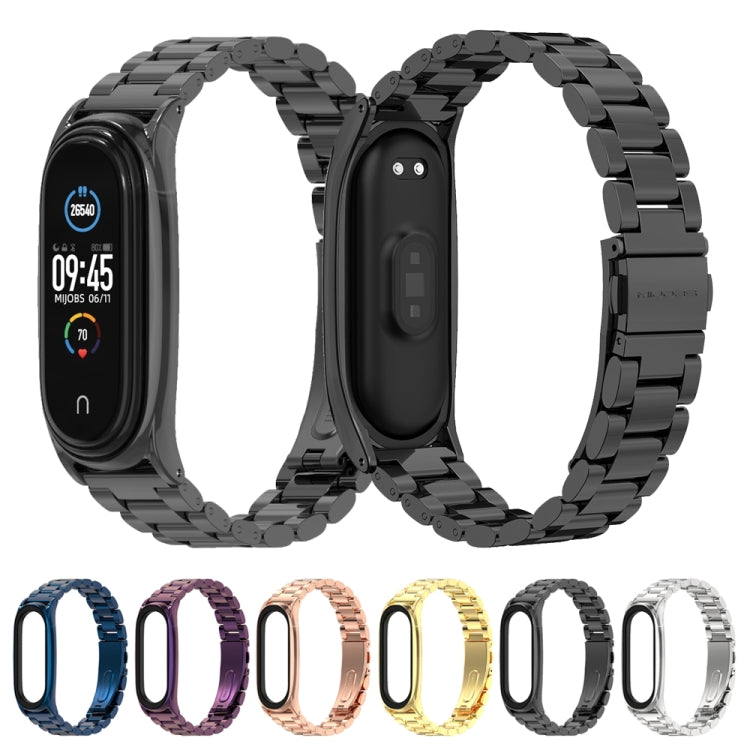 Bracelet de montre en acier inoxydable Mijobs pour Xiaomi Mi Band 3, 4, 5 et 6
