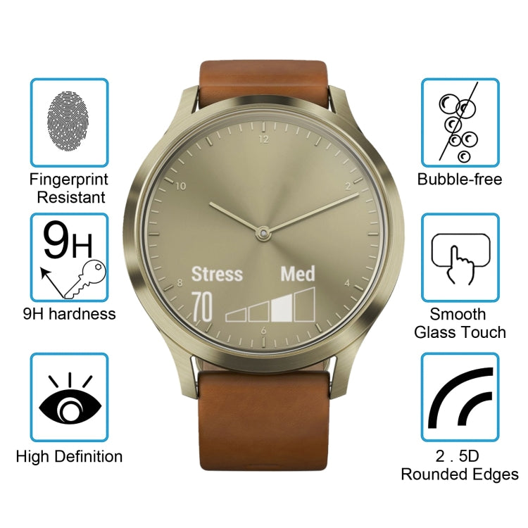 ENKAY Hat-Prince for Garmin Vivomove HR Smart Watch 0.2mm 9H Surface Hardness 2.15D Explosion-proof Tempered Glass Screen Film