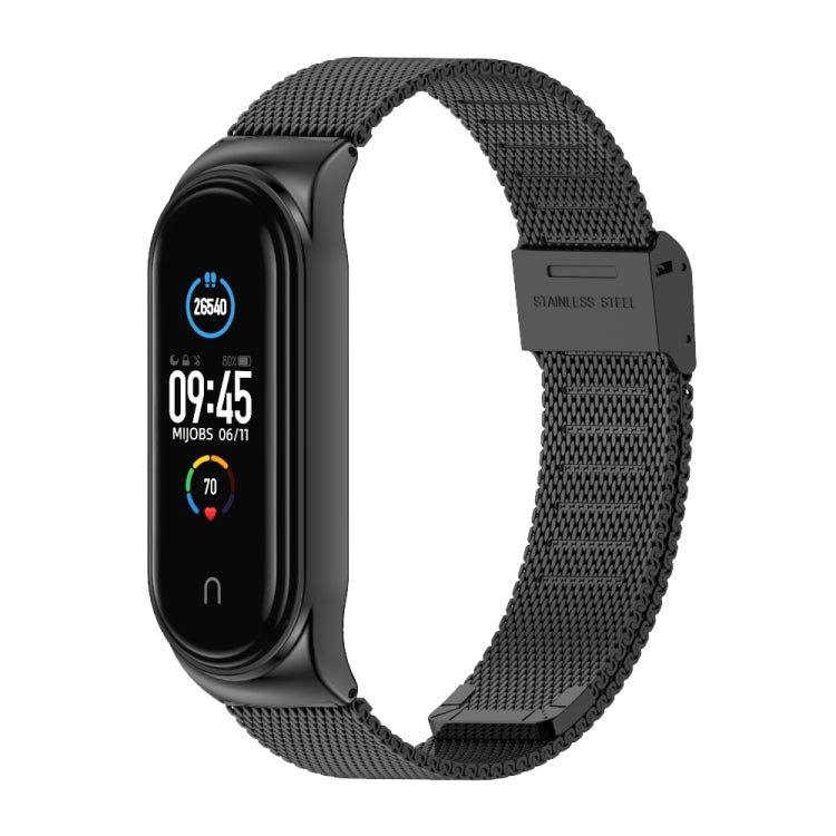 Mijobs Milan CS Screwless Buckle Metal Watch Band Case for Xiaomi Mi Band 3 & 4 & 5 & 6, Host not Included