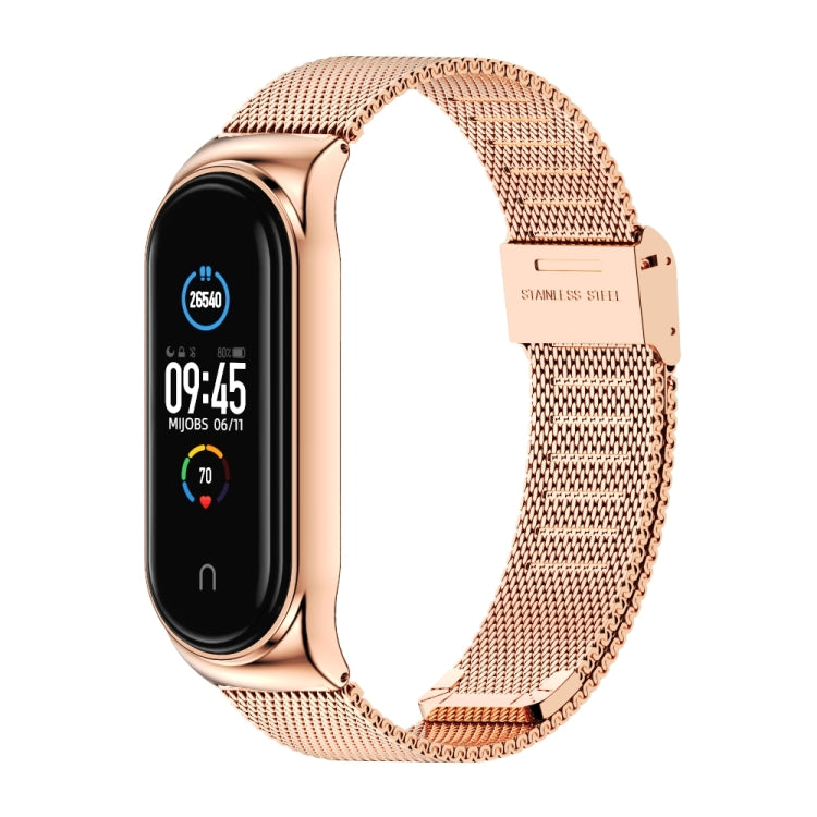 Mijobs Milan CS Screwless Buckle Metal Watch Band Case for Xiaomi Mi Band 3 & 4 & 5 & 6, Host not Included