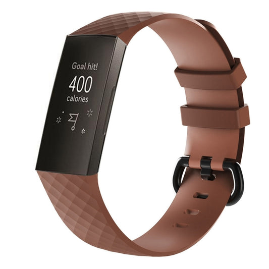 Diamond Pattern Silicone Watch Band for Fitbit Charge 3, Size: 210x18mm, Size：210x18mm