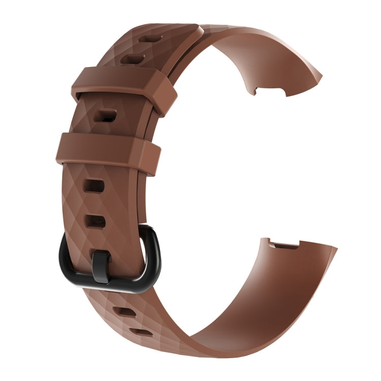 Diamond Pattern Silicone Watch Band for Fitbit Charge 3, Size: 210x18mm, Size：210x18mm