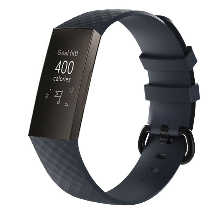 Diamond Pattern Silicone Watch Band for Fitbit Charge 3, Size: 210x18mm, Size：210x18mm