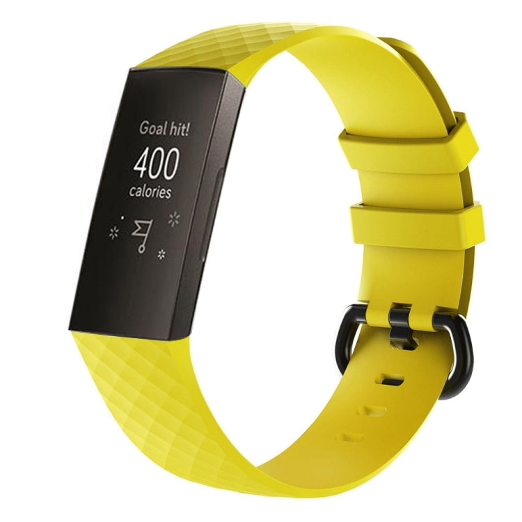 Diamond Pattern Silicone Watch Band for Fitbit Charge 3, Size: 210x18mm, Size：210x18mm