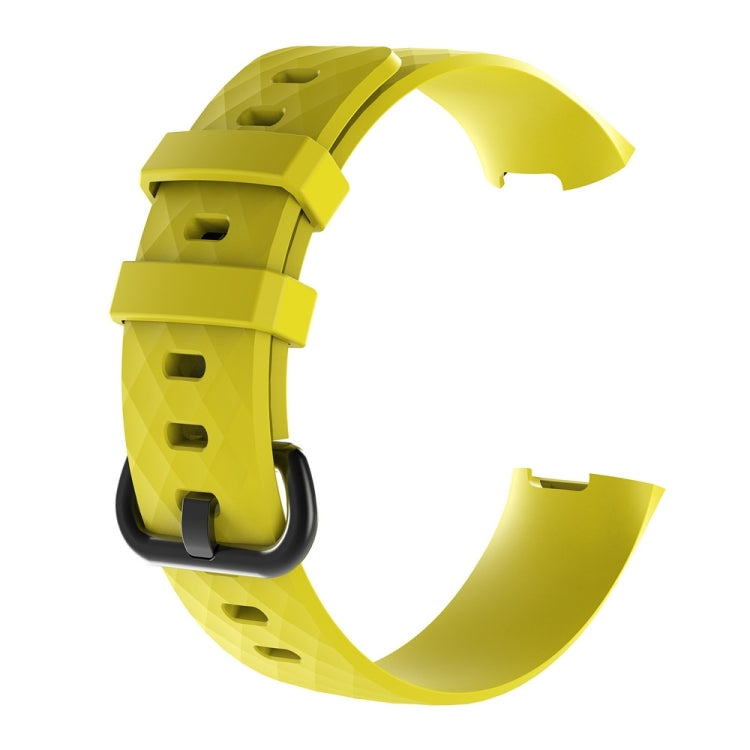 Diamond Pattern Silicone Watch Band for Fitbit Charge 3, Size: 210x18mm