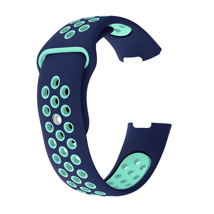 Two-color Round Hole Silicone Watch Band for Fitbit Charge 3, Watch Band Size:145-210mm