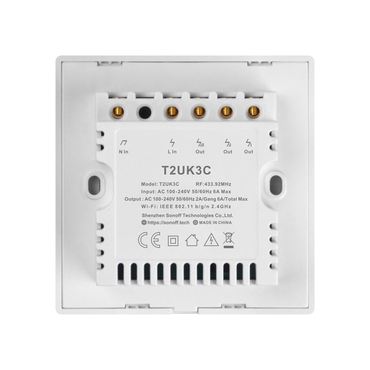 Sonoff T2 Touch 86mm Tempered Glass Panel Wall Switch Smart Home Light Touch Switch, Compatible with Alexa and Google Home, AC 100V-240V, UK Plug, 86mm/ 1 UK Plug