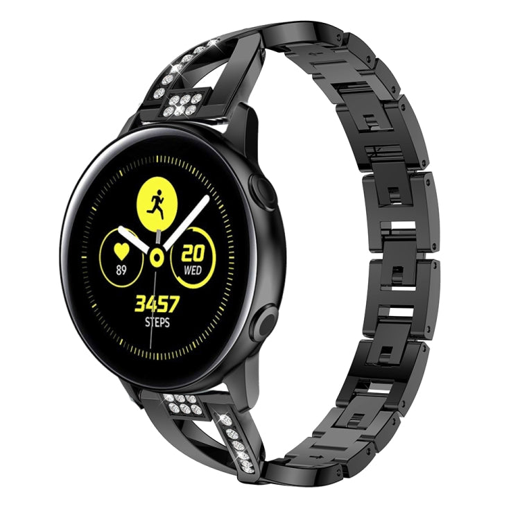 X-shaped Diamond Stainless Steel Wrist Strap WatchBand for Galaxy Watch Active 20mm
