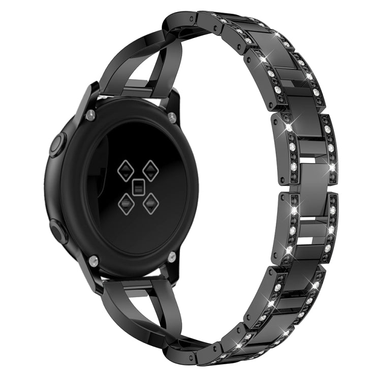 X-shaped Diamond Stainless Steel Wrist Strap WatchBand for Galaxy Watch Active 20mm
