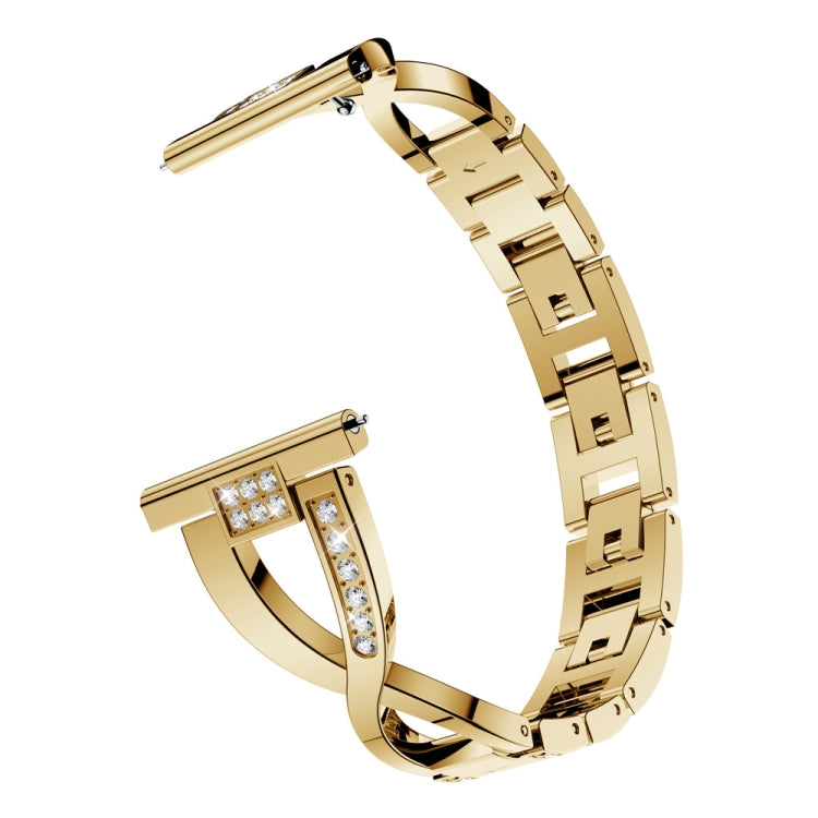 Correa de acero inoxidable con diamantes en forma de X para Galaxy Watch Active de 20 mm