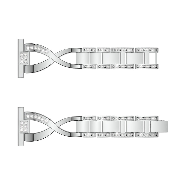 X-shaped Diamond Stainless Steel Wrist Strap WatchBand for Galaxy Watch Active 20mm