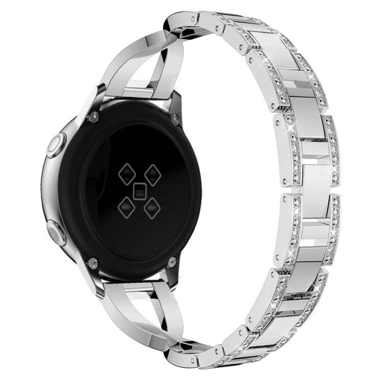 X-shaped Diamond Stainless Steel Wrist Strap WatchBand for Galaxy Watch Active 20mm