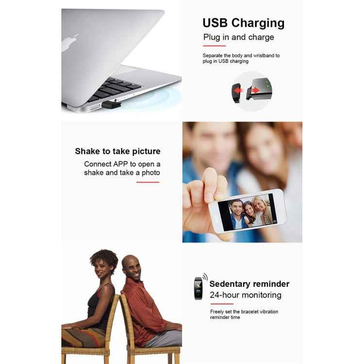 CK17S 0.96 inches IPS Screen Smart Bracelet IP67 Waterproof, Support Call Reminder / Heart Rate Monitoring / Blood Pressure Monitoring / Sleep Monitoring