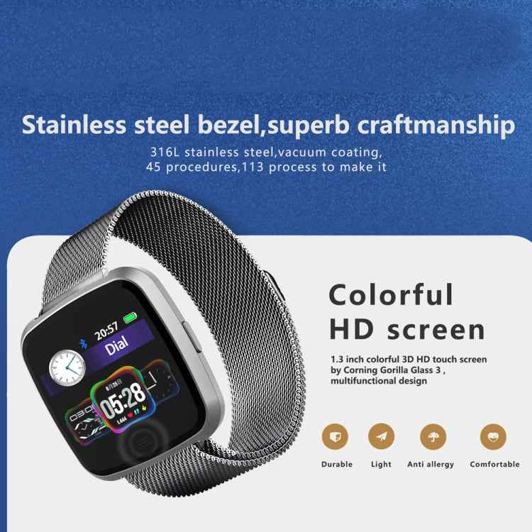 DTNO.1 G12 1.3 inches OLED Color Screen Smart Bracelet IP67 Waterproof, Nylon Watchband, Support Call Reminder /Heart Rate Monitoring /Sedentary Reminder /Multi-sport Mode