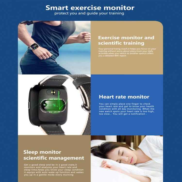 DTNO.1 G12 1.3 inches OLED Color Screen Smart Bracelet IP67 Waterproof, Nylon Watchband, Support Call Reminder /Heart Rate Monitoring /Sedentary Reminder /Multi-sport Mode