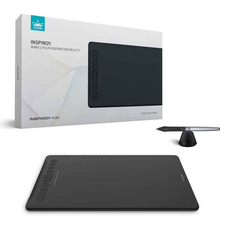 HUION H1161 5080 LPI Touch Strip Art Drawing Tablet for Fun, with Battery-free Pen & Pen Holder, H1161