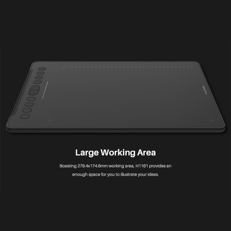 HUION H1161 5080 LPI Touch Strip Art Drawing Tablet for Fun, with Battery-free Pen & Pen Holder, H1161
