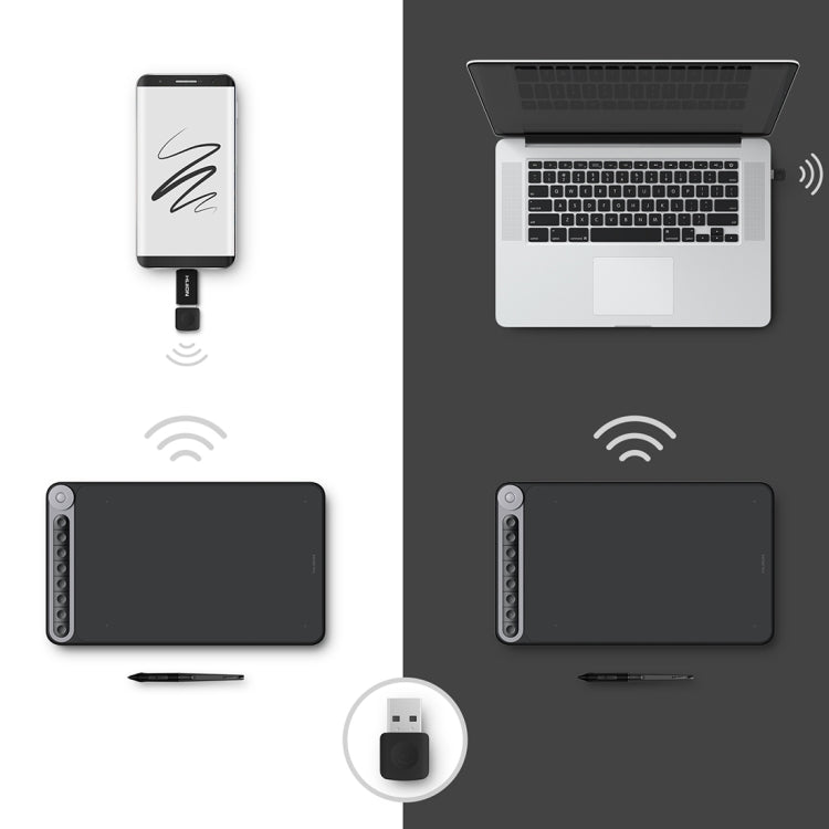 HUION Q620M 5080 LPI Wireless Art Drawing Tablet for Fun, with Battery-free Pen & Pen Holder, Q620M