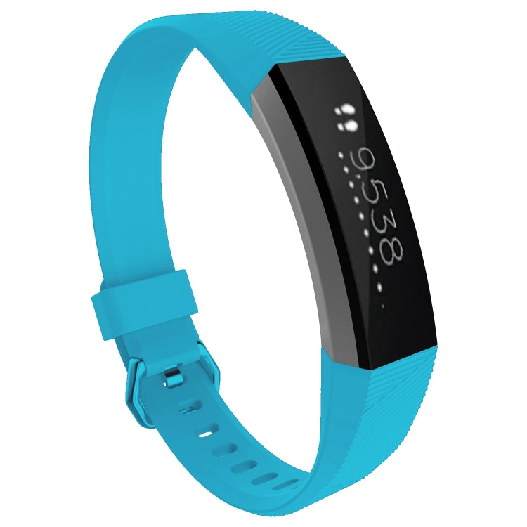 Solid Color Silicone Watch Band for FITBIT Alta / HR, Size: L(Brown)