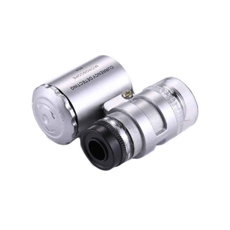 Mini Portable 60X Jewelry Appraisal Microscope with LED Light & Currency Detecting Function