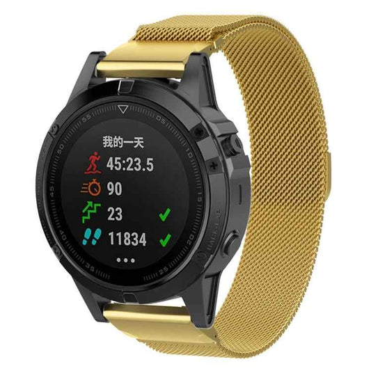 For Garmin Fenix 7X Milanese Watch Band