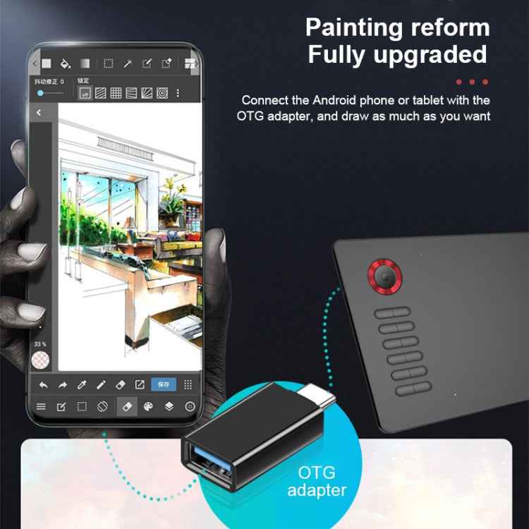 VEIKK A15PRO 10x6 inch 5080 LPI Type-C Interface Smart Touch Electronic Graphic Tablet