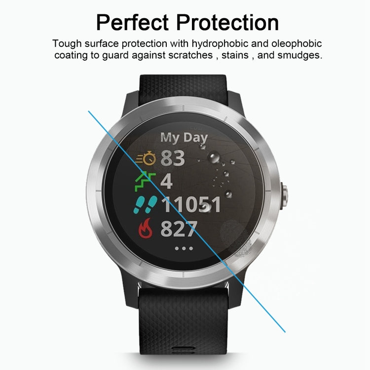 2 PCS ENKAY Hat-Prince 0.2mm 9H 2.15D Curved Edge Tempered Glass Film for Garmin Vivoactive 3 trainer, 2 PCS Garmin Vivoactive 3 trainer