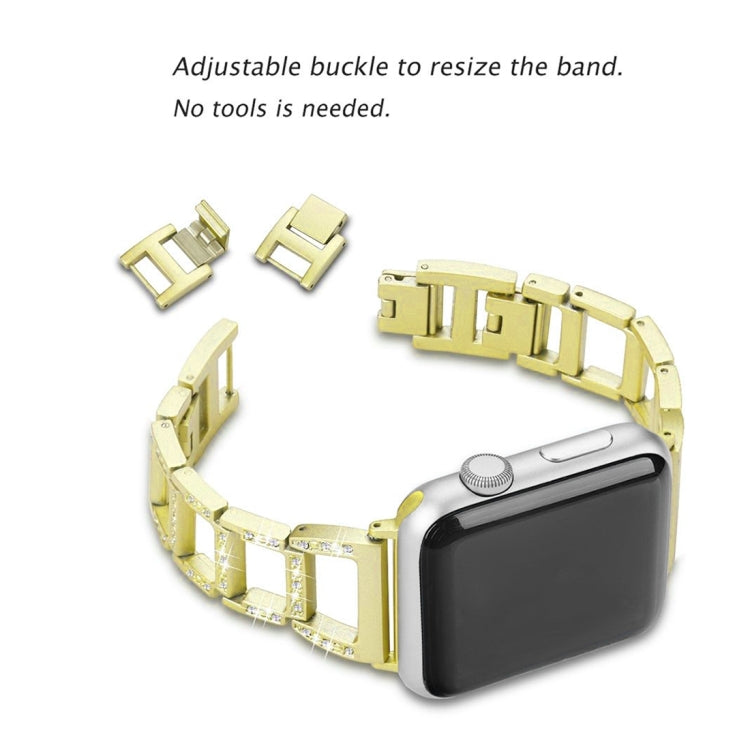Colorful Diamond Stainless Steel Watch Band for Apple Watch Series 10 42mm / 9&8&7 41mm / SE 3&SE 2&6&SE&5&4 40mm / 3&2&1 38mm