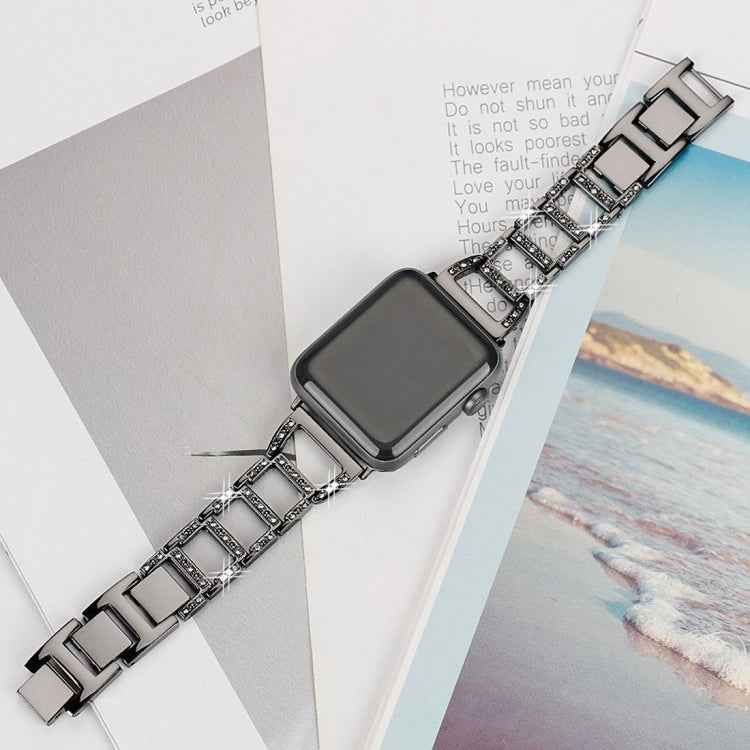 Colorful Diamond Stainless Steel Watch Band for Apple Watch Ultra 49mm&Watch Ultra 2 49mm / Series 10 46mm / 9&8&7 45mm / SE 3&SE 2&6&SE&5&4 44mm / 3&2&1 42mm