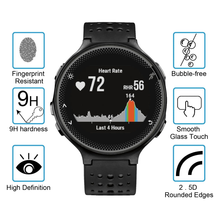 For Garmin Forerunner 235 Lite 0.26mm 2.5D 9H Tempered Glass Film Screen Protector, For Garmin Forerunner 235 Lite