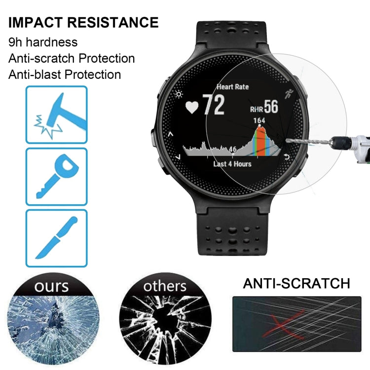 For Garmin Forerunner 235 Lite 0.26mm 2.5D 9H Tempered Glass Film Screen Protector, For Garmin Forerunner 235 Lite