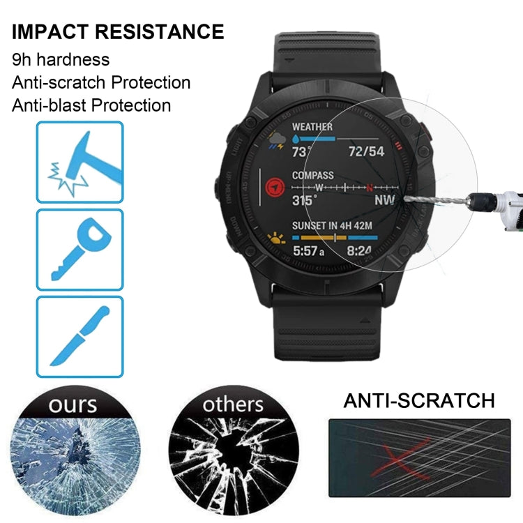 For Garmin Fenix 6 Pro 0.26mm 2.5D 9H Tempered Glass Film Screen Protector, For Garmin Fenix 6 Pro