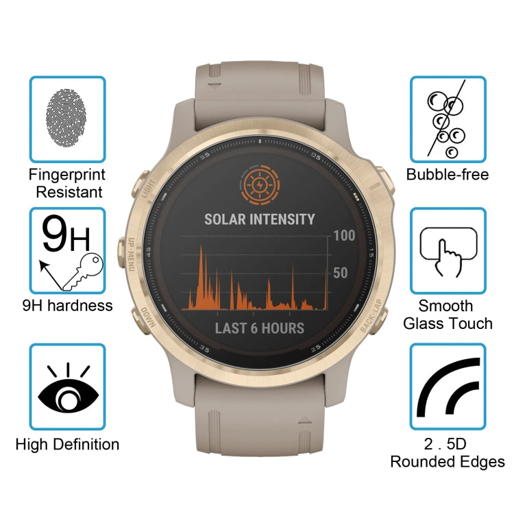 For Garmin Fenix 6S Pro 0.26mm 2.5D 9H Tempered Glass Film Screen Protector, For Garmin Fenix 6S Pro