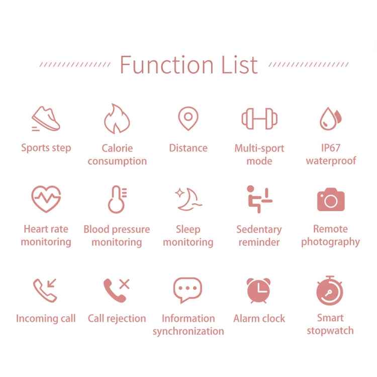 AK15 Fashion Smart Female Bracelet, 1.08 inch Color LCD Screen, IP67 Waterproof, Support Heart Rate Monitoring / Sleep Monitoring / Remote Photography