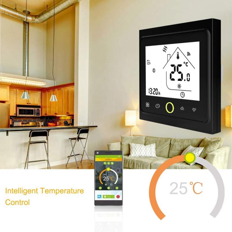 BHT-002GCLW 3A Load Water / Gas Boiler Type LCD Digital Heating Room Thermostat with Time Display, WiFi Control, BHT-002GBLW 3A  (Black) Gas Boiler Type, BHT-002GBLW 3A (White) Gas Boiler Type