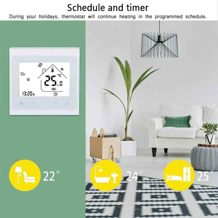 BHT-002GCLW 3A Load Water / Gas Boiler Type LCD Digital Heating Room Thermostat with Time Display, WiFi Control
