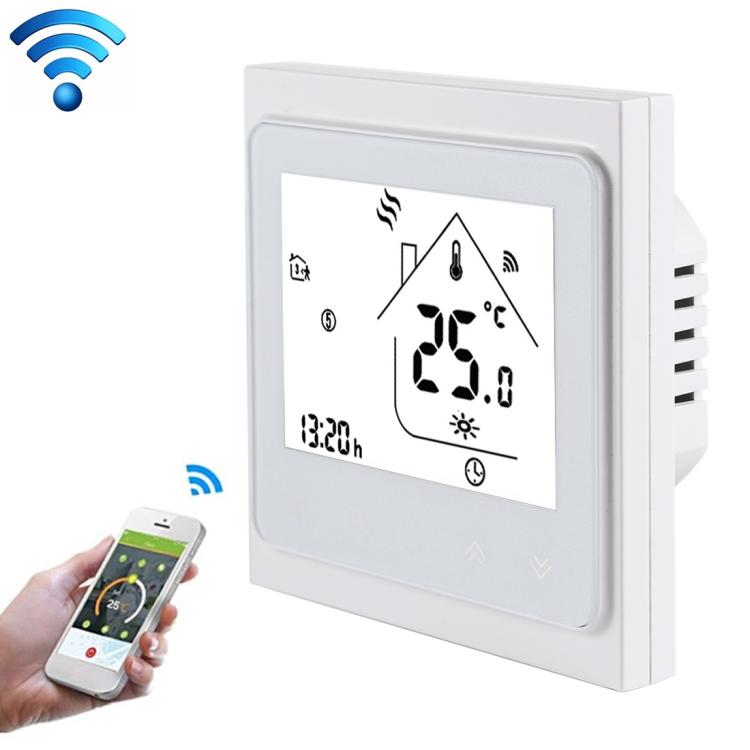 BHT-002GCLW 3A Load Water / Gas Boiler Type LCD Digital Heating Room Thermostat with Time Display, WiFi Control, BHT-002GBLW 3A  (Black) Gas Boiler Type, BHT-002GBLW 3A (White) Gas Boiler Type