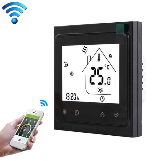 BHT-002GALW 3A Load Water Heating Type LCD Digital Heating Room Thermostat with Time Display, WiFi Control, BHT-002GBLW 3A (Black) Water Heating Type, BHT-002GBLW 3A (White) Water Heating Type