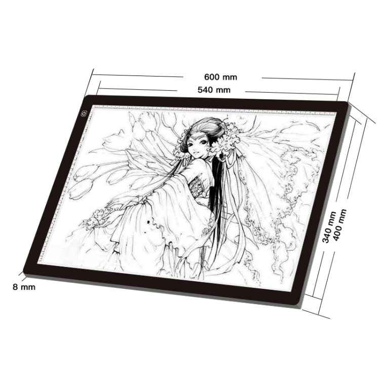 23W 12V LED Three Level of Brightness Dimmable A2 Acrylic Copy Boards Anime Sketch Drawing Sketchpad, EU Plug