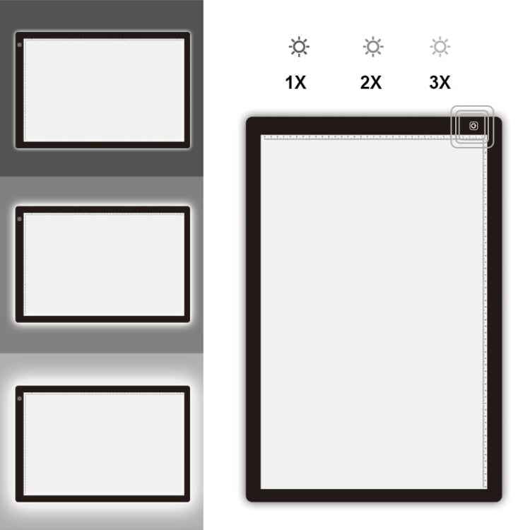 23W 12V LED Three Level of Brightness Dimmable A2 Acrylic Copy Boards Anime Sketch Drawing Sketchpad, EU Plug