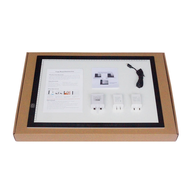 A3 8W 5V LED USB Stepless Dimming Acrylic Scale Copy Boards Anime Sketch Drawing Sketchpad with USB Cable & Power Adapter, Stepless Dimming with USB Cable & Power Adapter