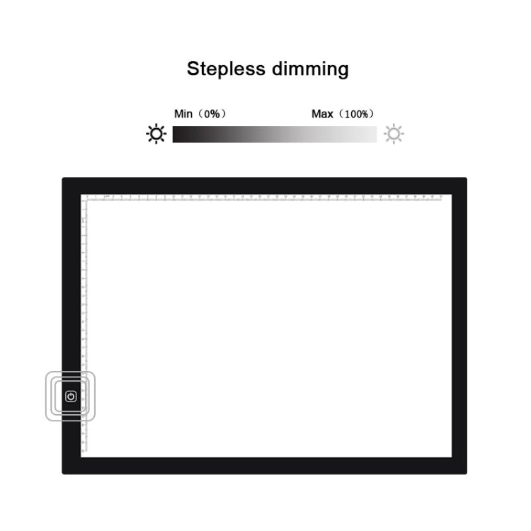 A3 8W 5V LED USB Stepless Dimming Acrylic Scale Copy Boards Anime Sketch Drawing Sketchpad with USB Cable & Power Adapter, Stepless Dimming with USB Cable & Power Adapter