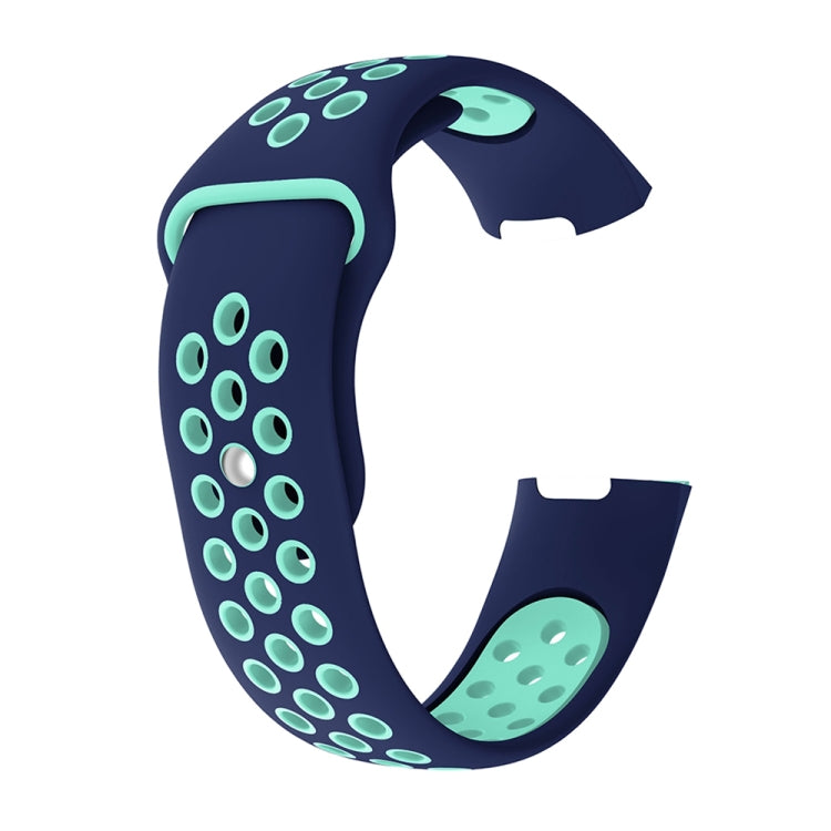 Two-color Round Hole Silicone Watch Band for Fitbit Charge 3, Watch Band Size:130-195mm