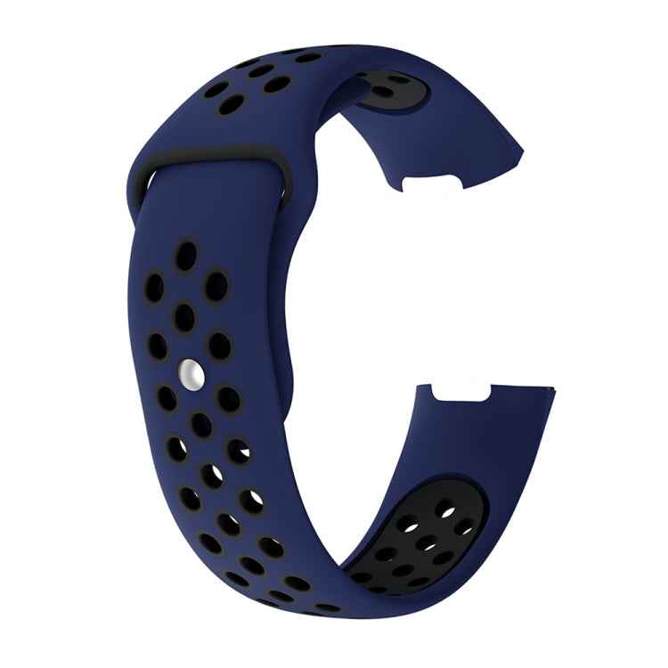 Two-color Round Hole Silicone Watch Band for Fitbit Charge 3, Watch Band Size:130-195mm