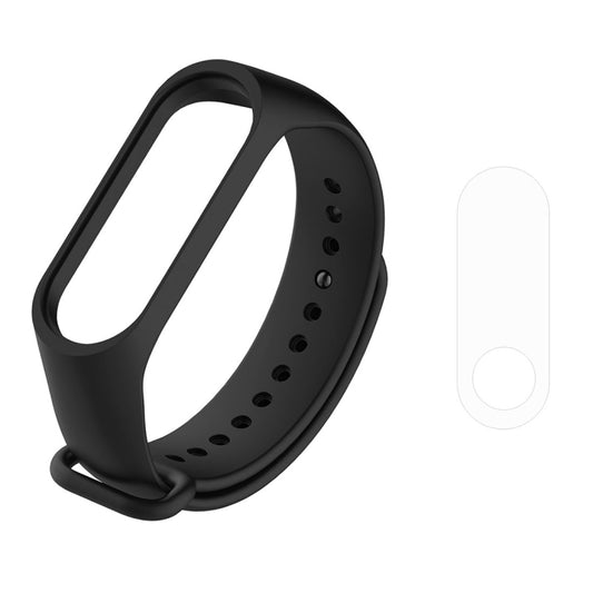 2 in 1 Silicone Watch Band with TPU Screen Film for Xiaomi Mi Band 3